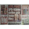 Bild Zeitung Montag, 27 Januar 2025 - Asyl Paket Merz