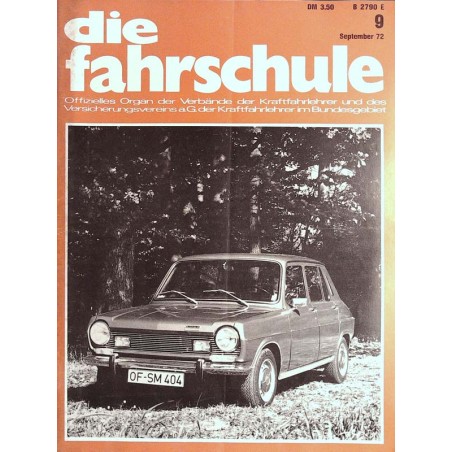 Die Fahrschule Nr.9 / September 1972 - Simca 1000er