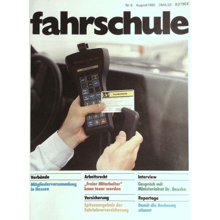 Fahrschule Nr.8 / August 1985 - Mobile Datenspeichergerät