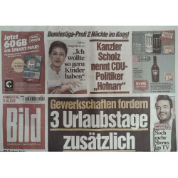 Bild Zeitung Donnerstag, 13 Februar 2025 - Gewerkschaften fordern