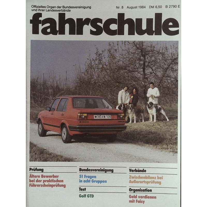 Fahrschule Nr.8 / August 1984 - Der neue VW Jetta