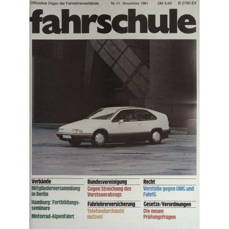 Fahrschule Nr.11 / November 1981 - Das Auto 2000