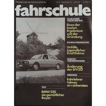 Die Fahrschule Nr.9 / September 1975 - Test BMW 520