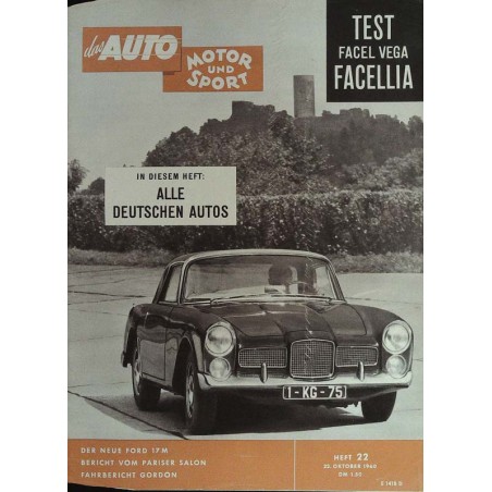 auto motor & sport Heft 22 / 22 Oktober 1960 - Facel Vega Facellia