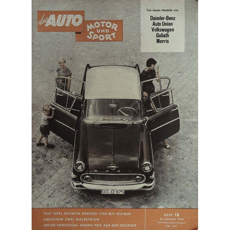 auto motor & sport Heft 18 / 29 August 1959 - Opel Olympia Rekord