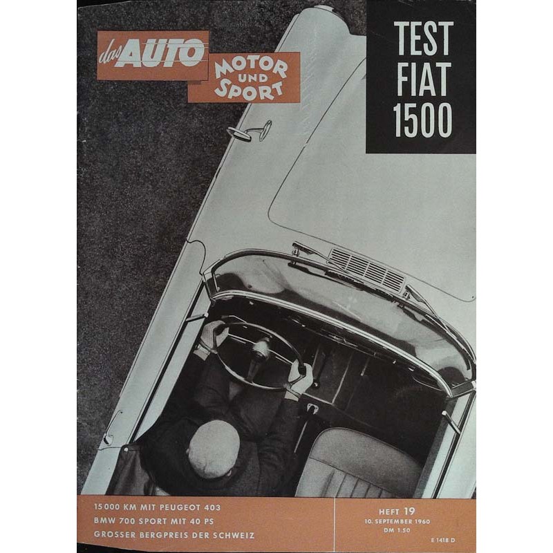 auto motor & sport Heft 19 / 10 September 1960 - Test Fiat 1500