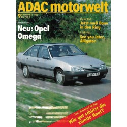 ADAC Motorwelt Heft.9 / September 1986 - NEU: Opel Omega