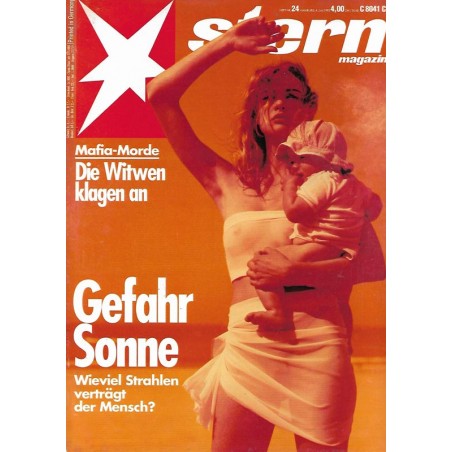 stern Heft Nr.24 / 4  Juni 1992 - Gefahr Sonne