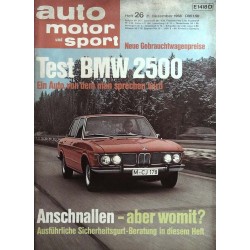 auto motor & sport Heft 26 / 21 Dezember 1968 - BMW 2500