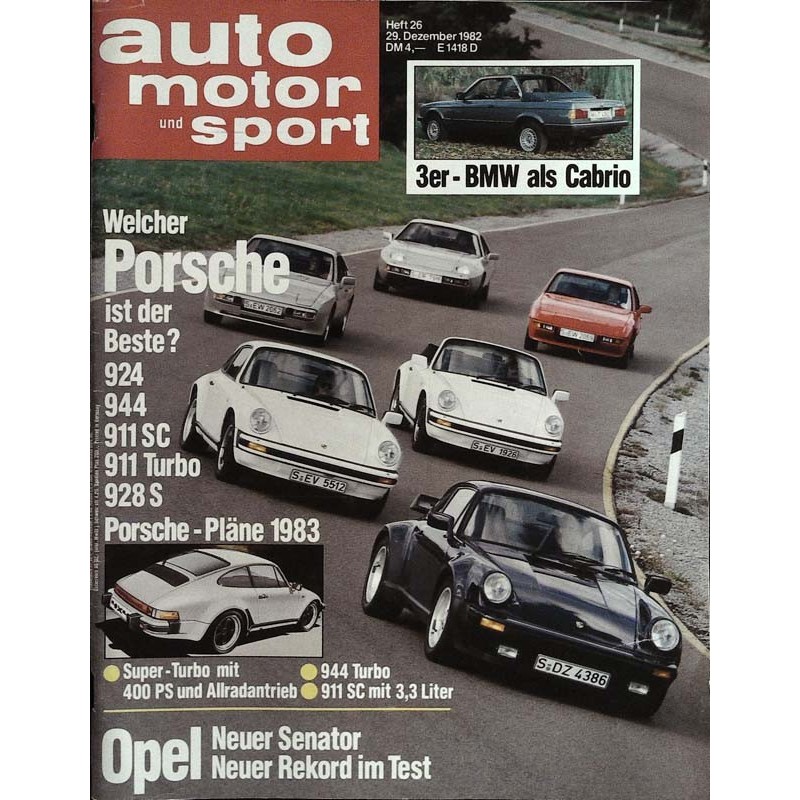 Auto Motor Sport Heft 26 29 Dezember 1982 Welcher Porsche